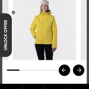 Bright yellow rain jacket women’s XS